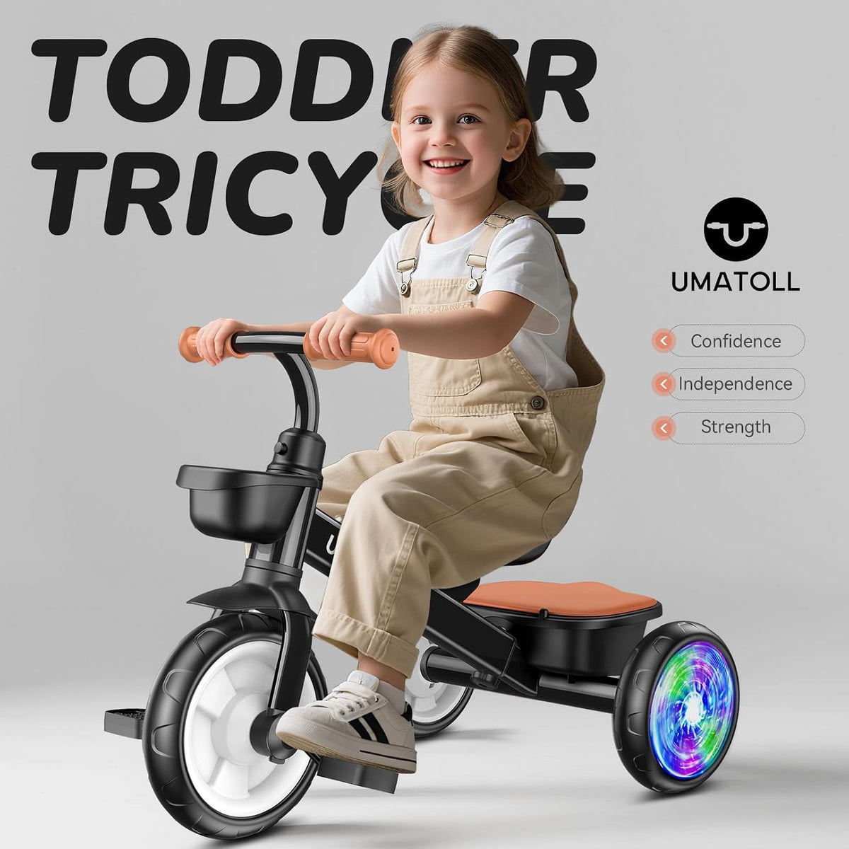 Umatoll - Triciclo para niños pequeños de 2 a 5 años, bicicleta aju...