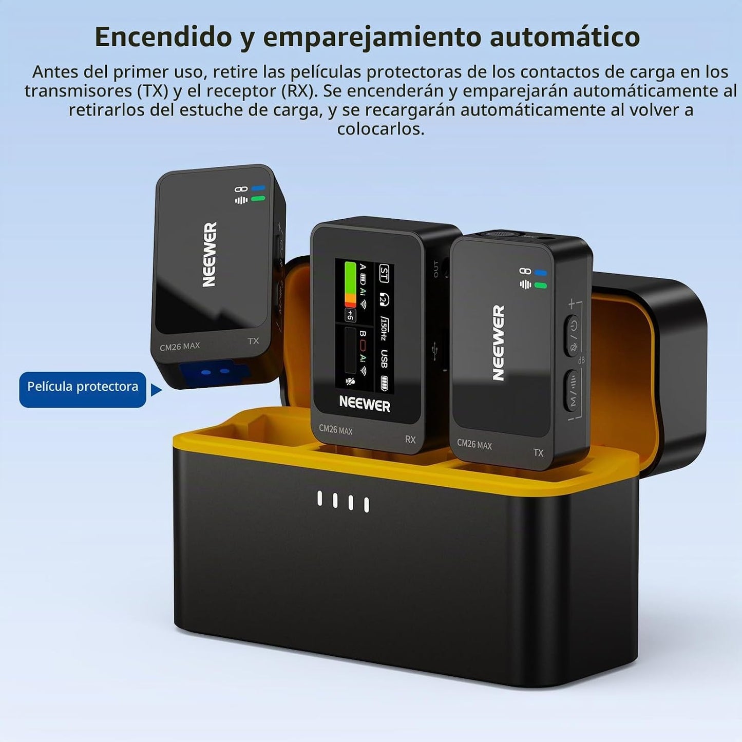 NEEWER CM26 MAX AI - Micrófono inalámbrico Lav compatible con iPhon...