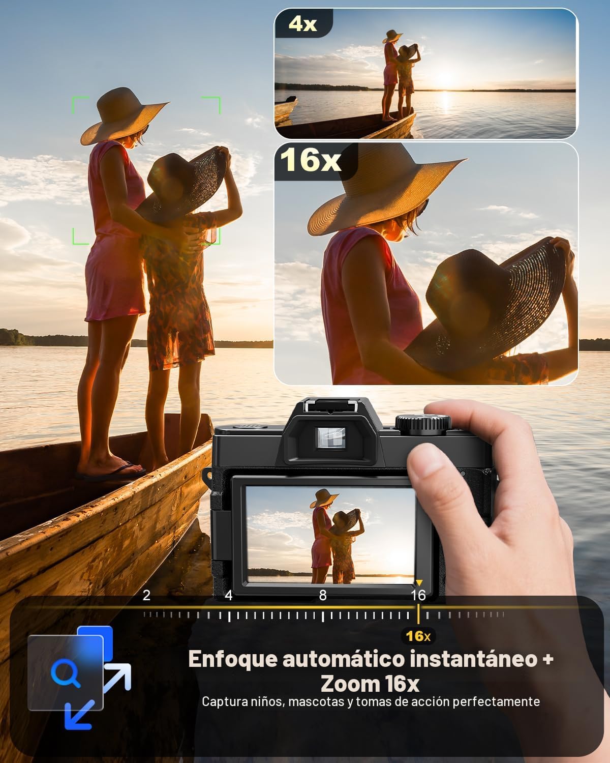 Cámaras digitales NBD 8K 64MP para fotografía, lente macro de 52 mm...