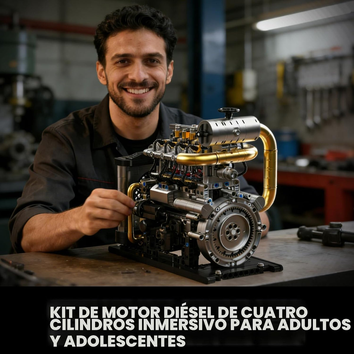 BseSparklion Kit de modelo de motor diésel que funciona para adulto...