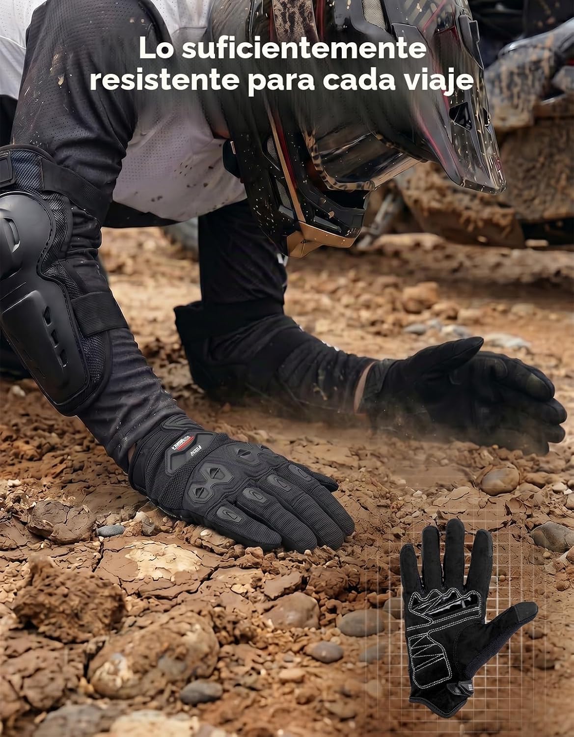 KEMIMOTO - Guantes para bicicleta de tierra para hombres, con panta...