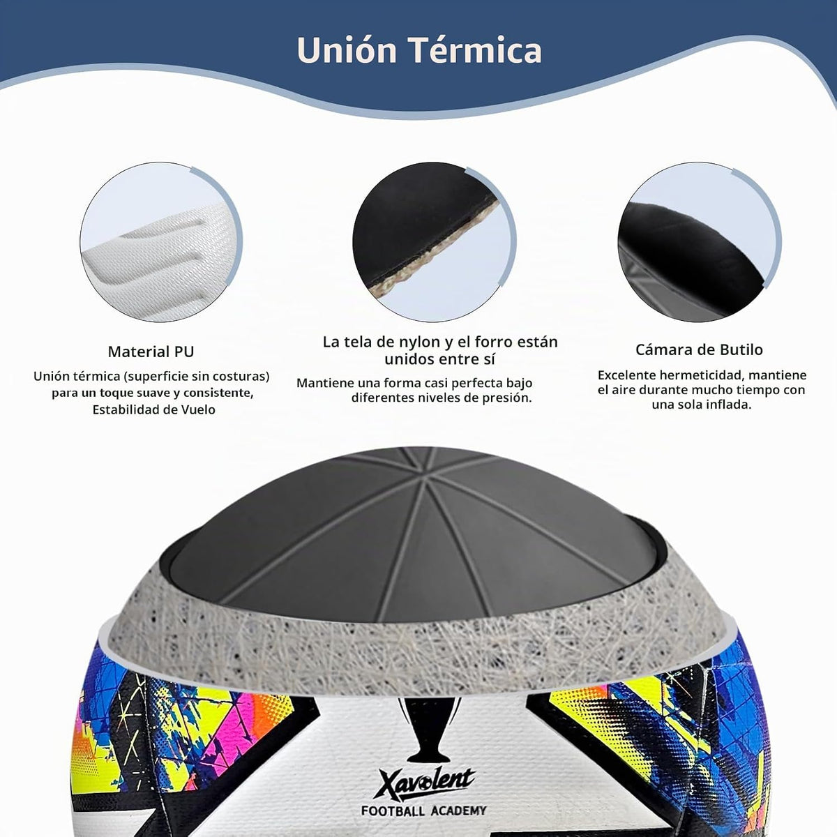 XAVOLENT Balón de fútbol profesional Tamaño 5,4 | Pelota de entrena...