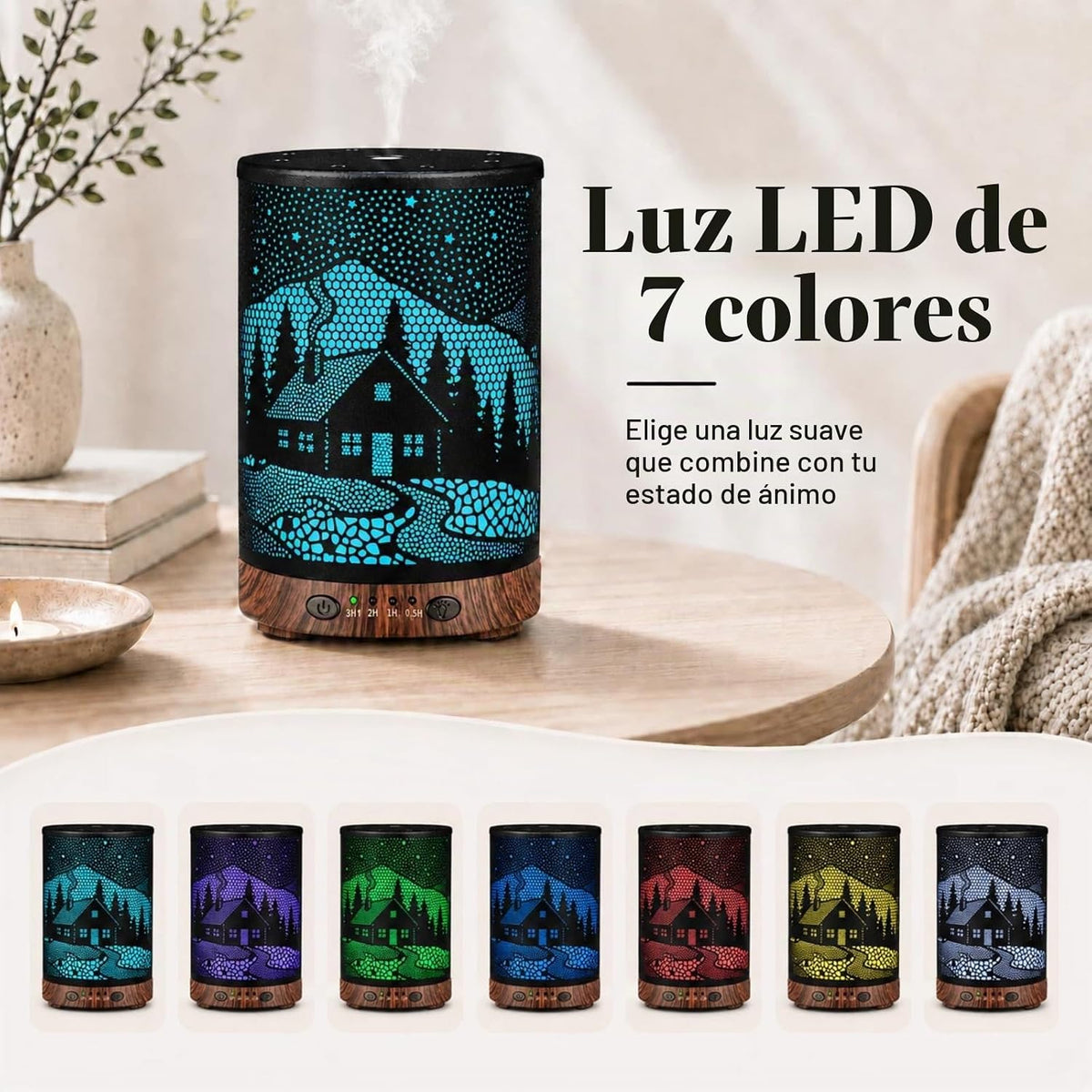 Difusor de aceite esencial, difusor de aromaterapia de 4.1 fl oz co...