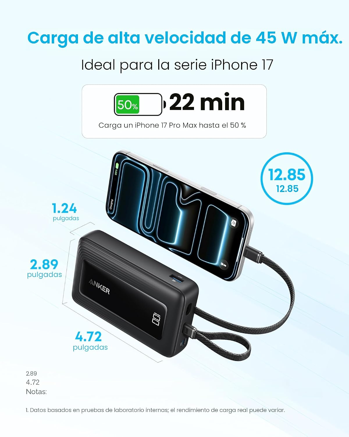Anker Zolo Banco de Energía (Versión Actualizada 2025), Carga Rápid...