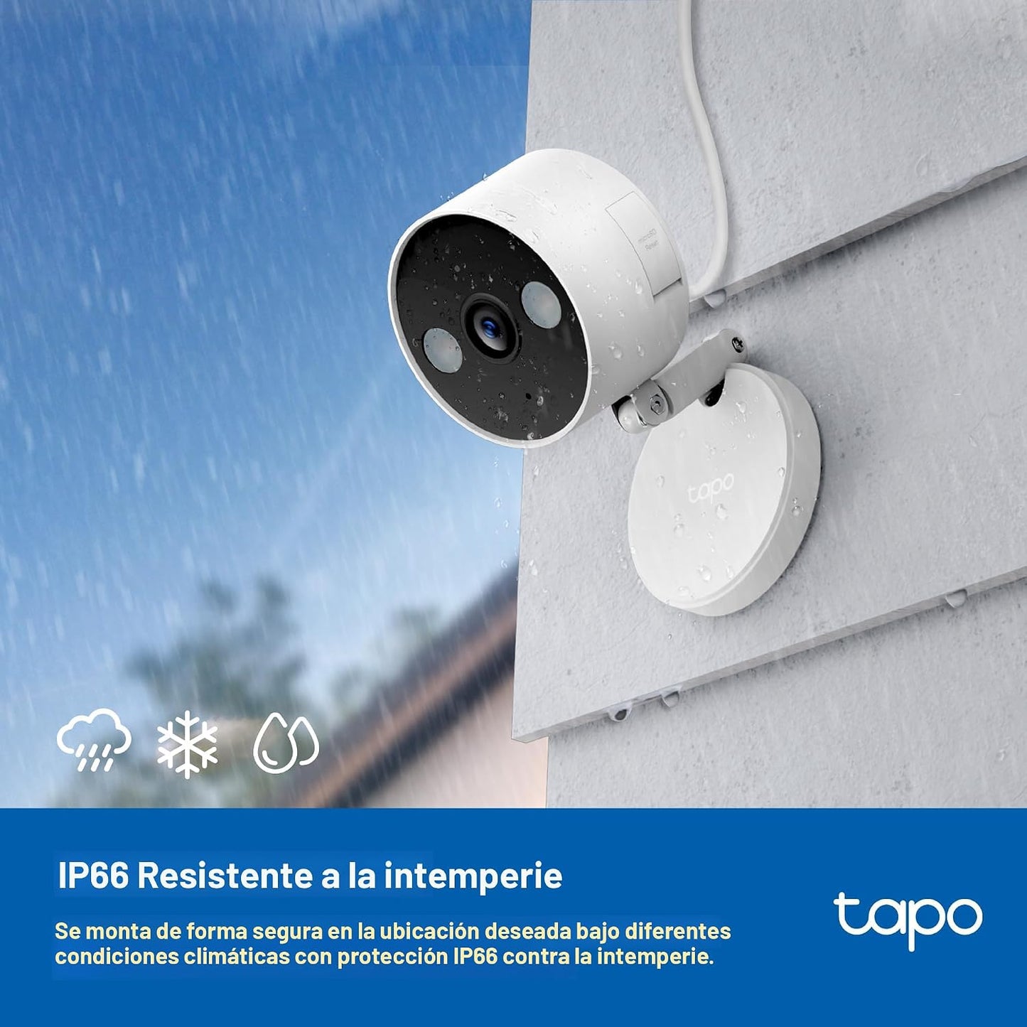 Tapo Cámara de seguridad con cable para interiores y exteriores 2K+...