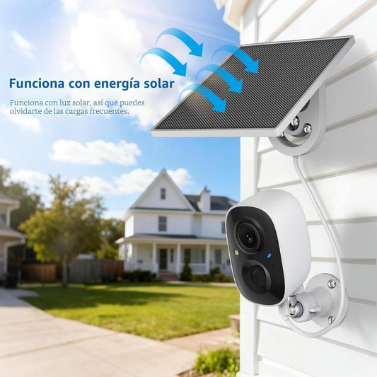 Fazoxo Cámara de seguridad 2K inalámbrica al aire libre, cámaras Wi...