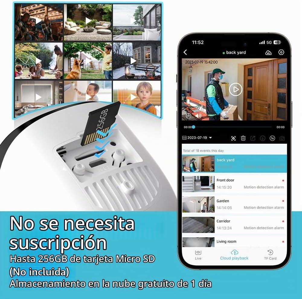 Rraycom Cámaras de seguridad WiFi 5G\/2.4G inalámbricas para exteri...
