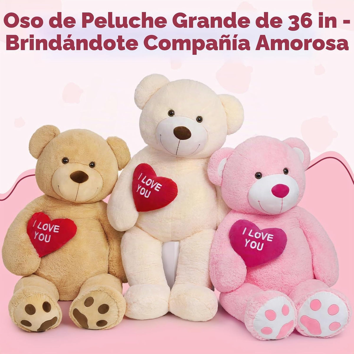 MaoGoLan - Oso de peluche grande con corazón rojo "Te quiero...