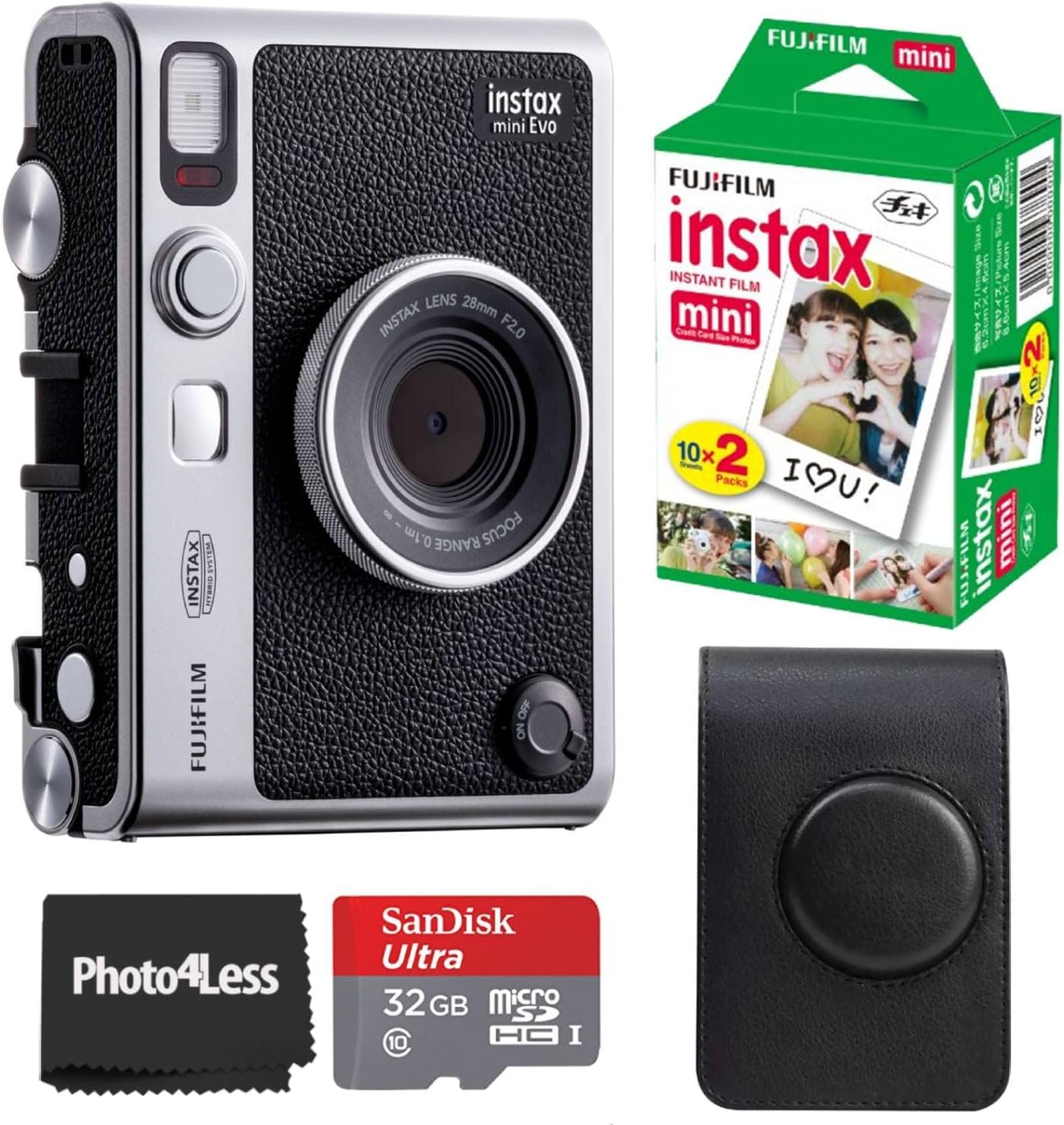 Cámara instantánea Fujifilm Instax Mini EVO Hybrid negra | Paquete...