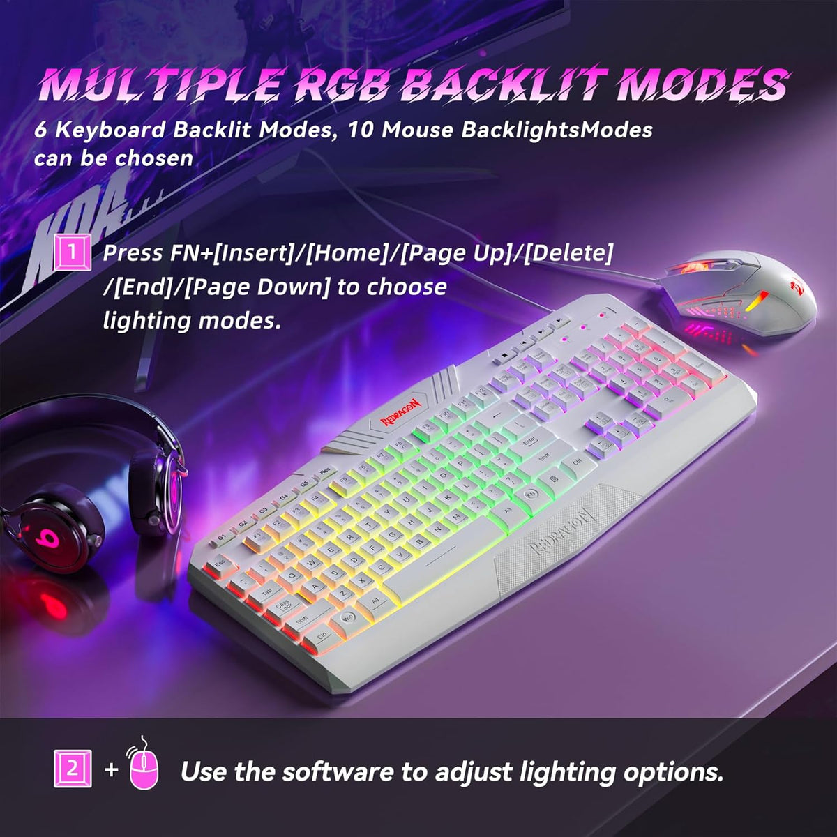 Redragon Teclado y Ratón Gaming Programables Actualizados, Teclado...