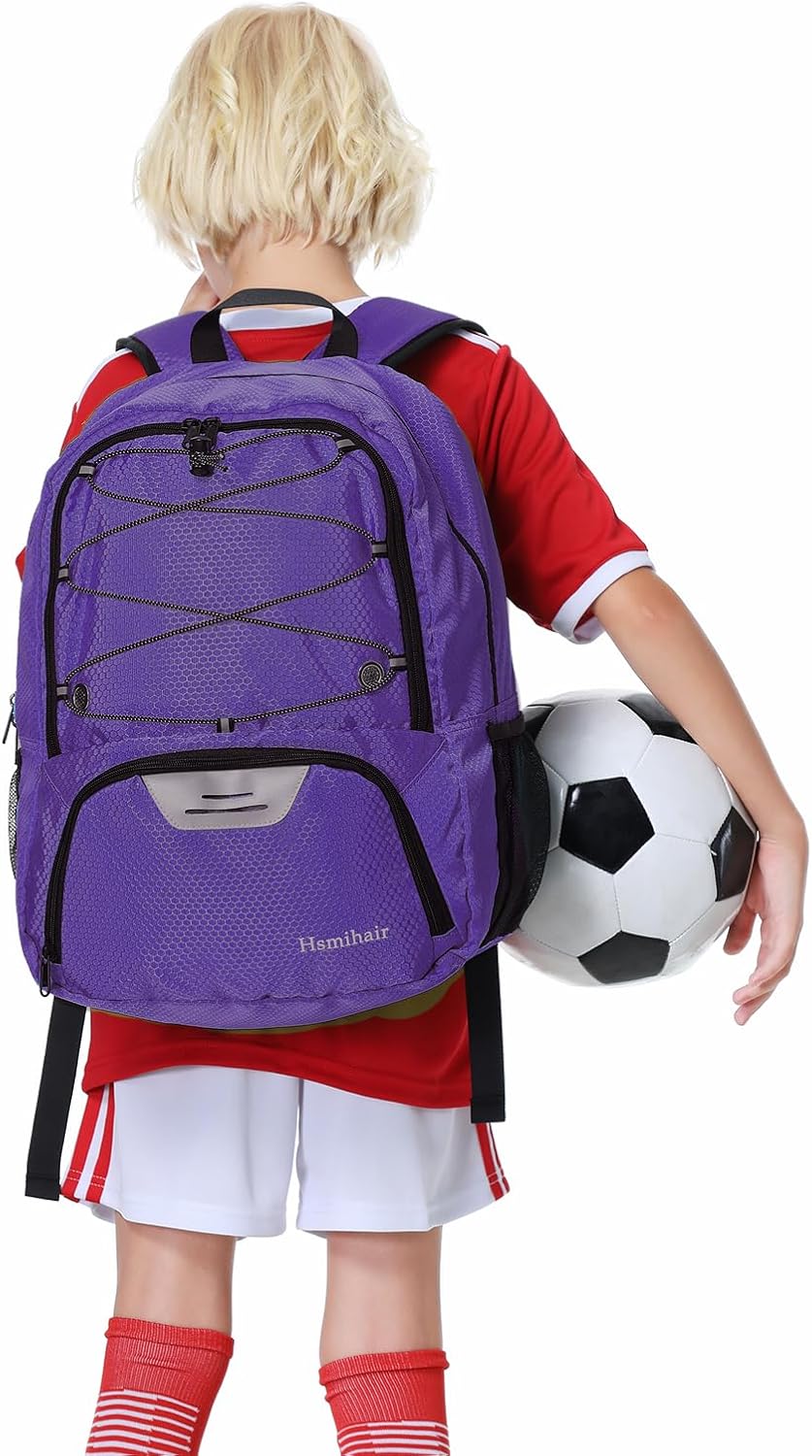Hsmihair - Mochila de fútbol juvenil - Mochila para fútbol y balonc...