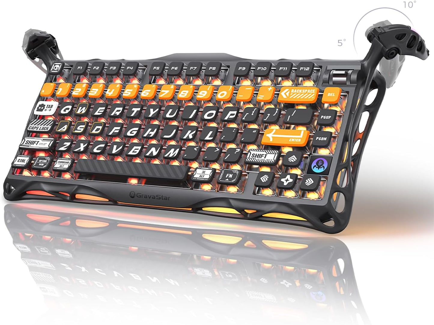 GravaStar Teclado mecánico inalámbrico Mercury K1 Pro para juegos,...