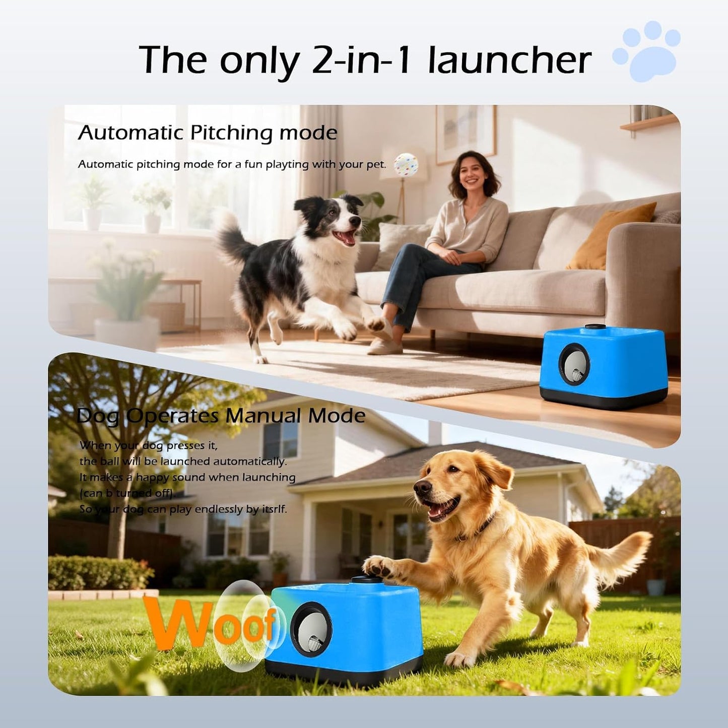 JDXSZ Lanzador automático de pelotas para perros: juguete lanzador...