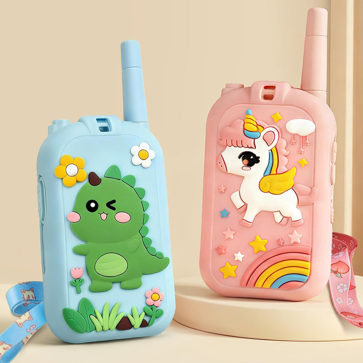 Walkie Talkies de video para niños, paquete de 2 recargables con pa...