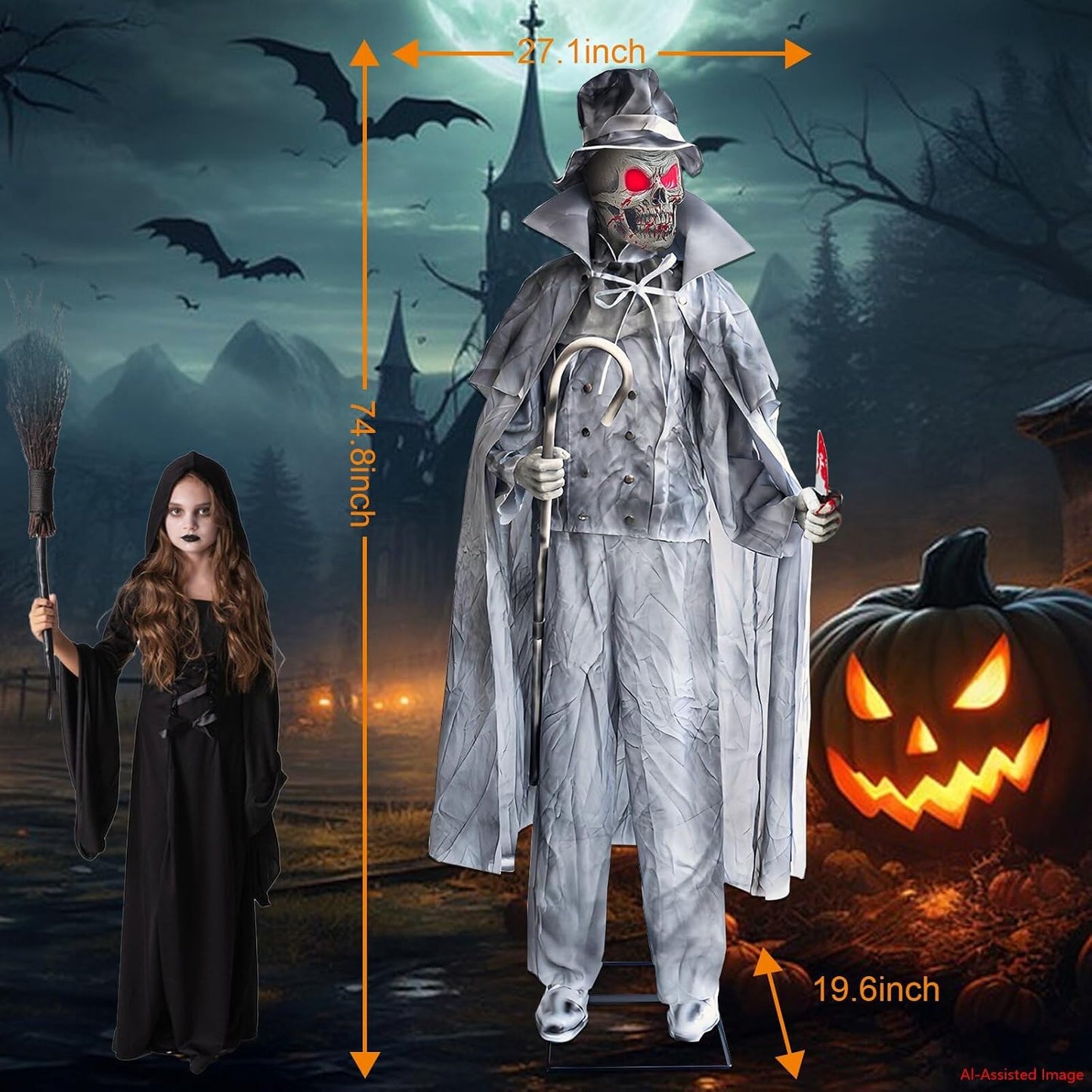 Decoraciones animatrónicas de Halloween, Gentleman Jack con movimie...