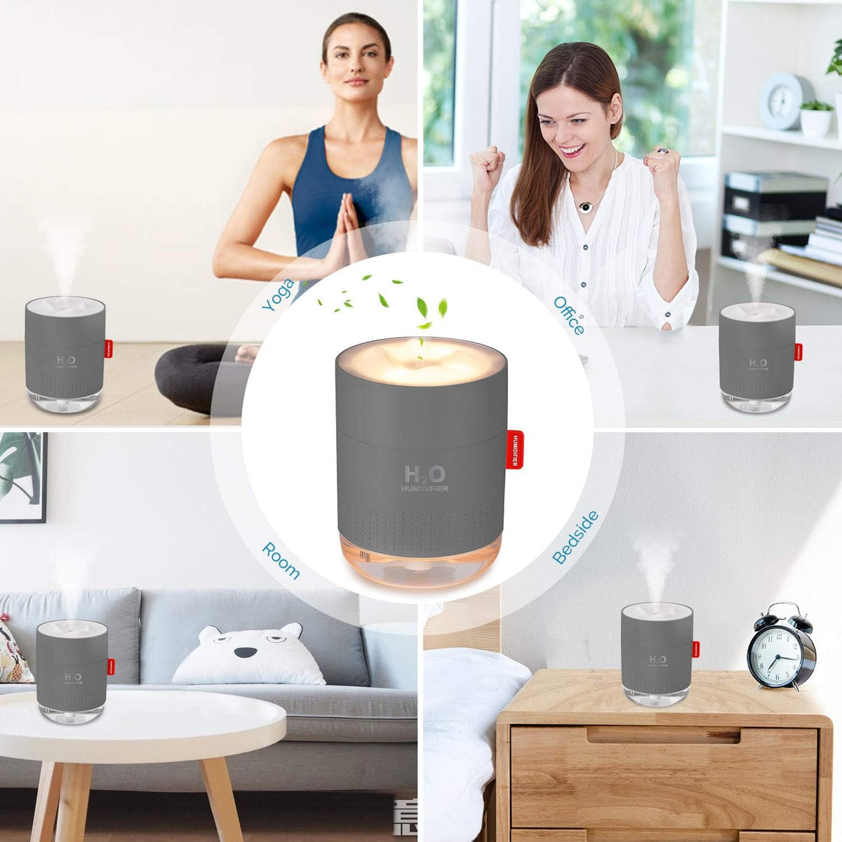 Mini humidificador portátil de niebla fría, 500ml, humidificador US...