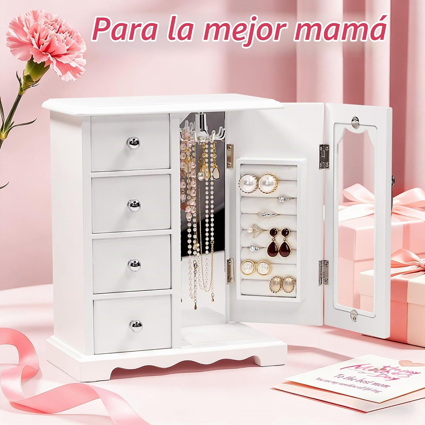 Kendal Caja de Joyería de Madera para Mujeres, Organizador de Joyas...