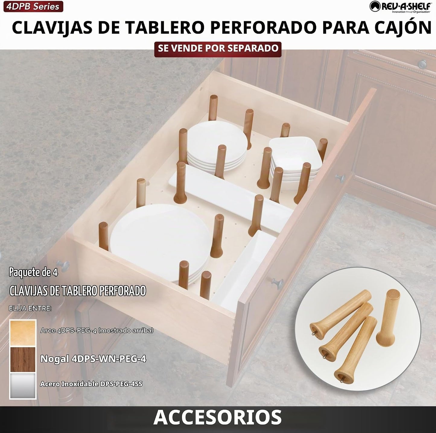 Rev-A-Shelf sistema de tabla de 9 taquetes para cajón de madera, de...