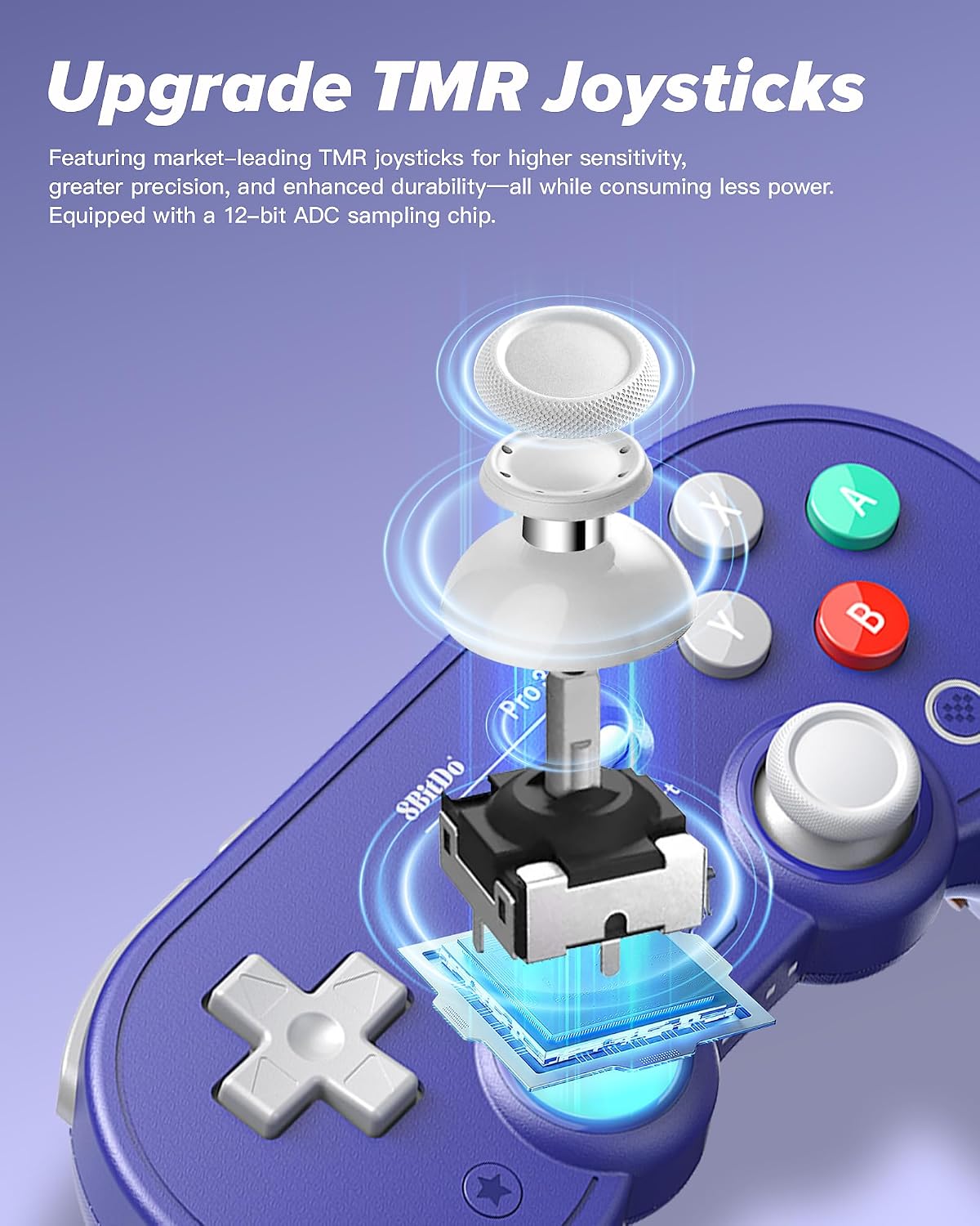 Controlador Bluetooth 8Bitdo Pro 3 con joysticks TMR (púrpura) | Bo...