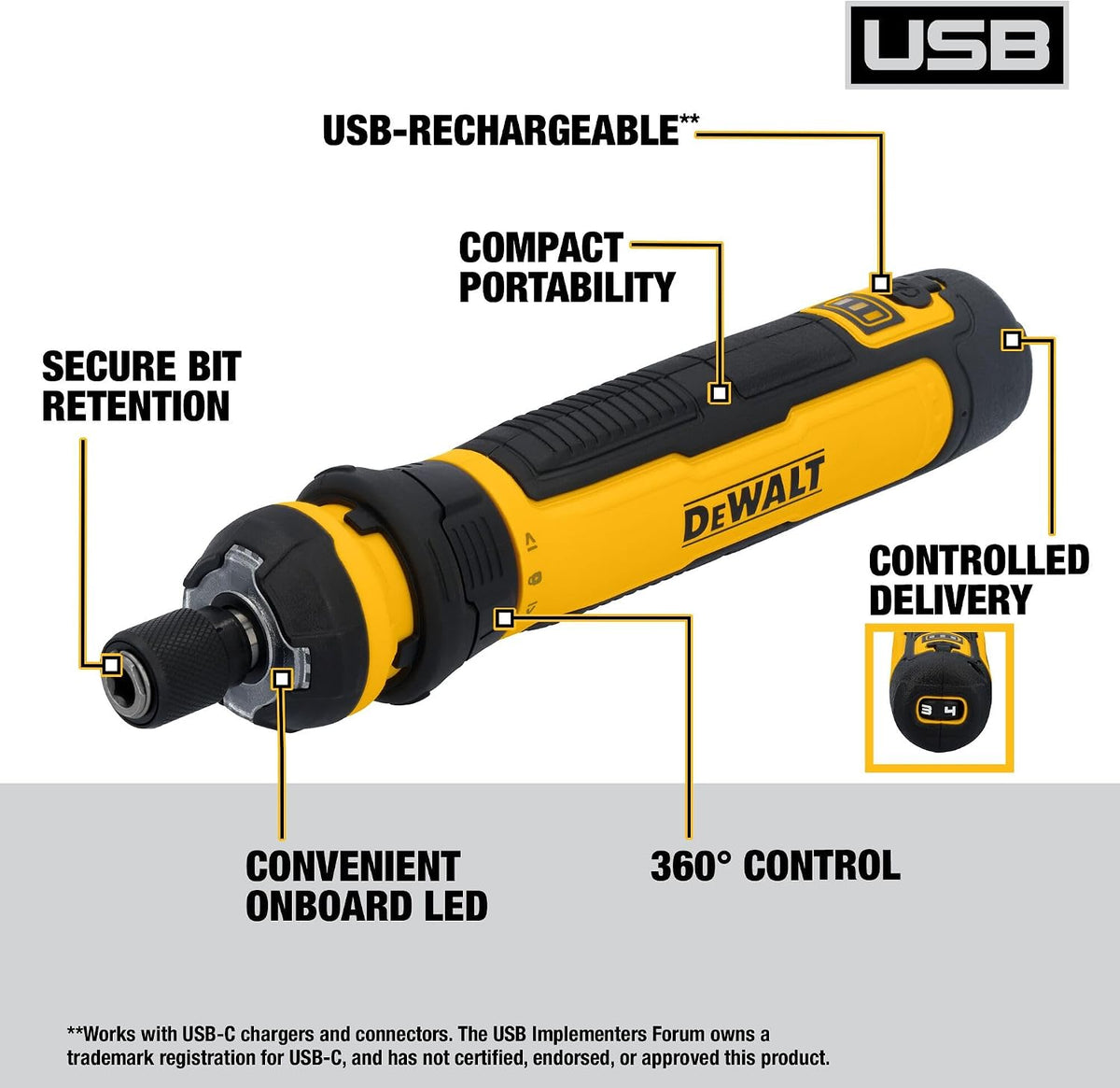 DEWALT Destornillador inalámbrico, destornillador eléctrico recarga...