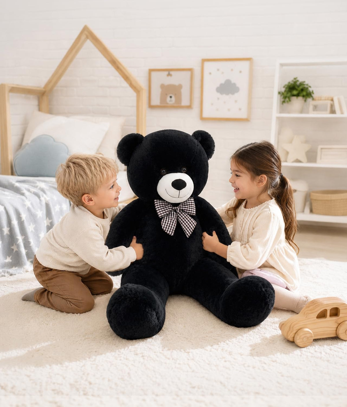 MaoGoLan Oso de peluche negro de 39 pulgadas, regalo de felpa espon...