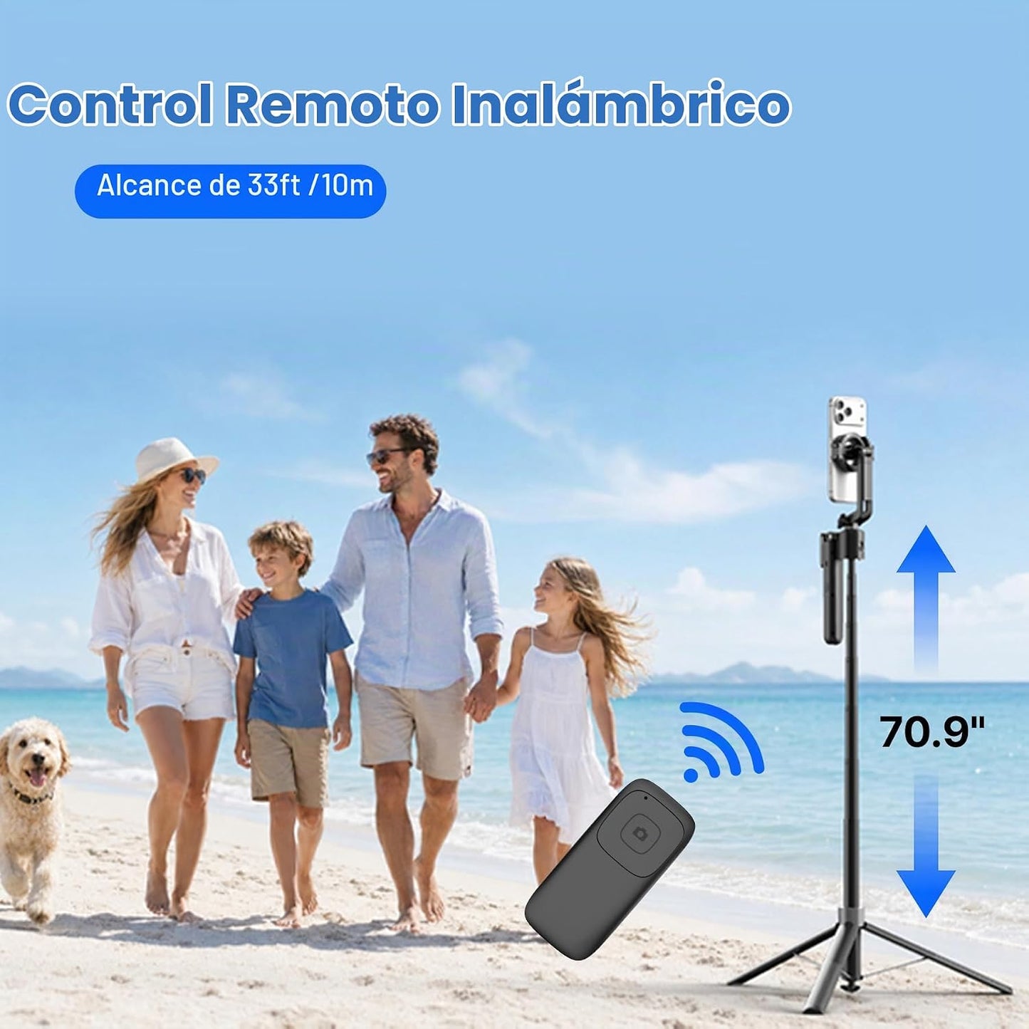 Trípode magnético para teléfono con luz para iPhone MagSafe de 70.9...