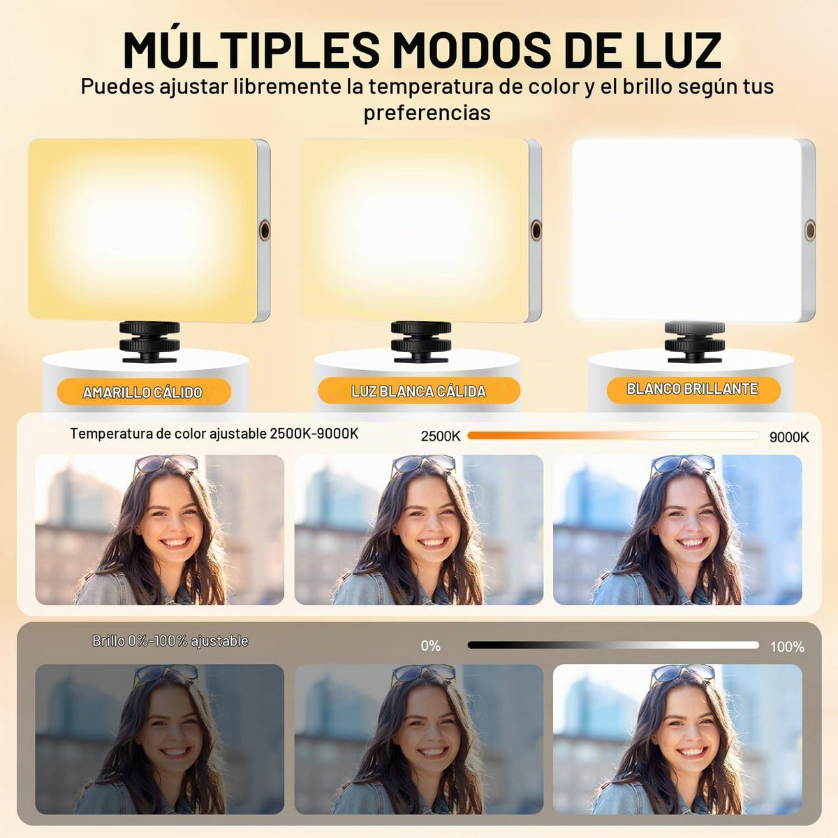 Luz de selfie de 120 LED para iPhone, luz de teléfono portátil con...