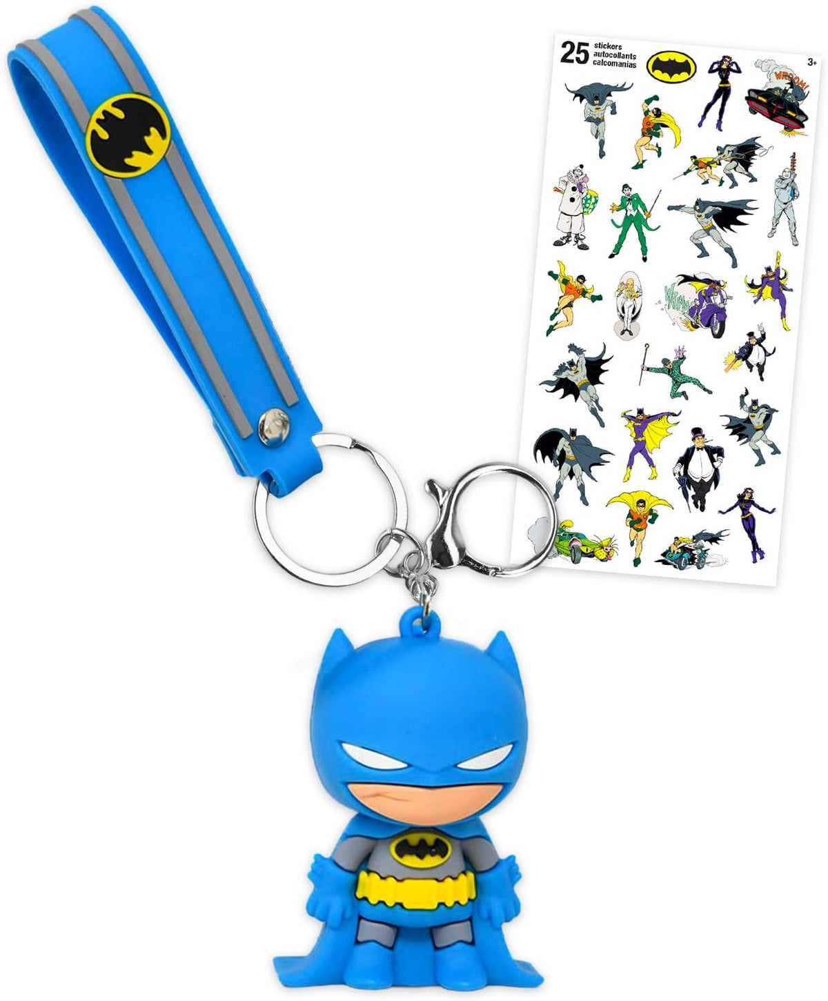 Batman Paquete de llaveros ~ Llavero de silicona de lujo con figura...