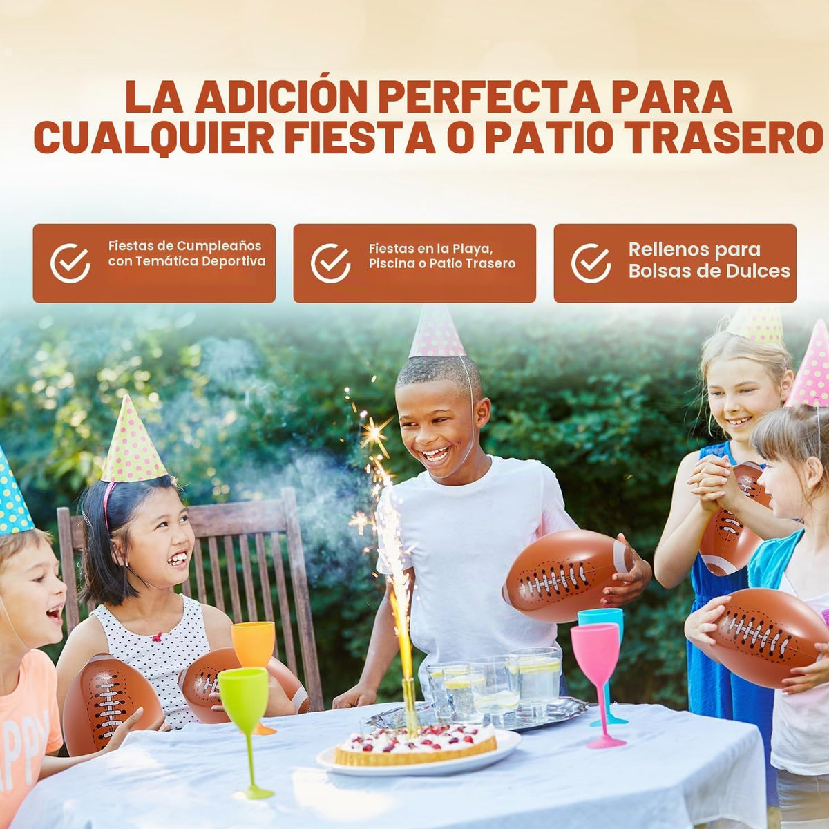 Bedwina Balones de fútbol inflables de 16 pulgadas para decoracione...
