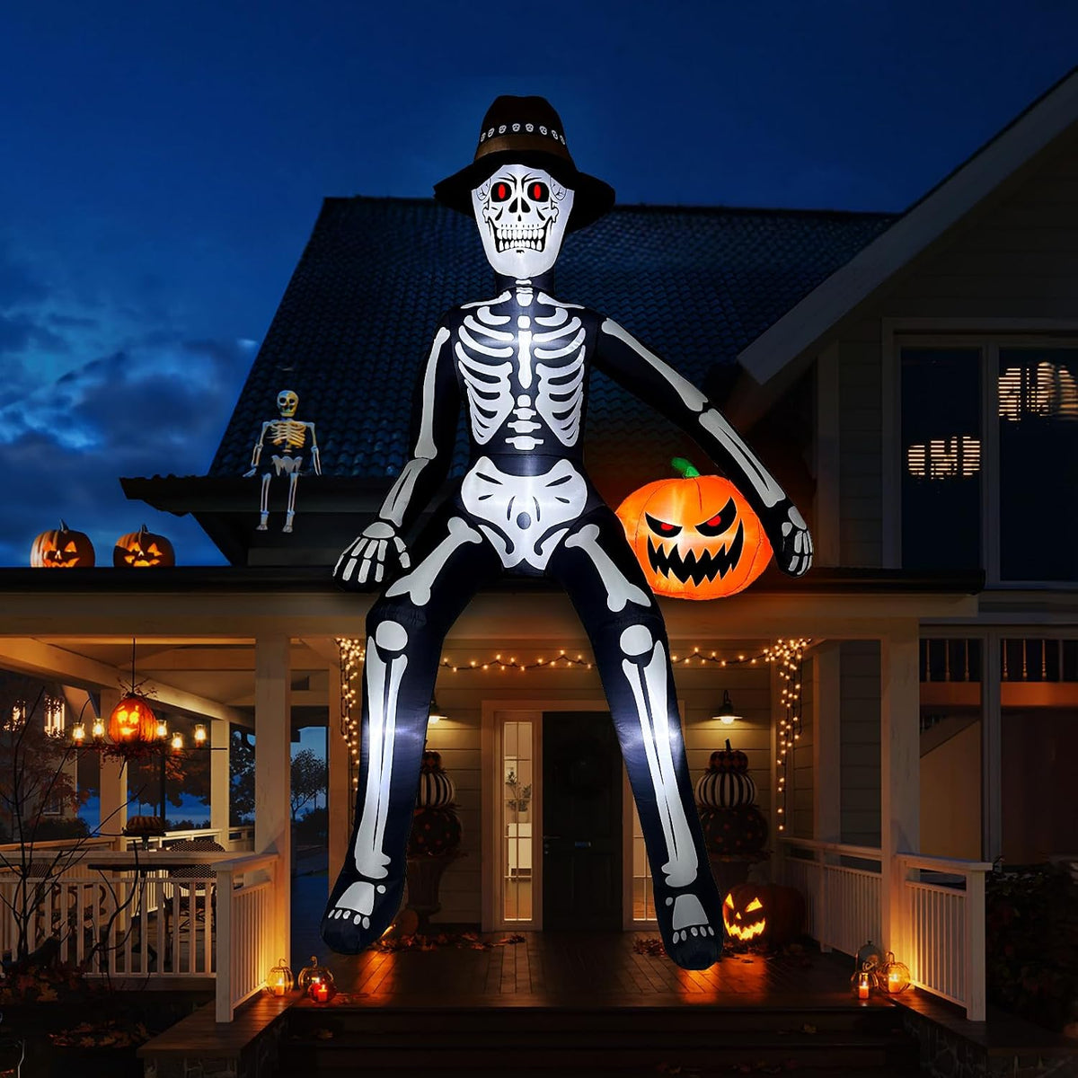 OurWarm Esqueleto inflable de 10 pies para decoración de Halloween...