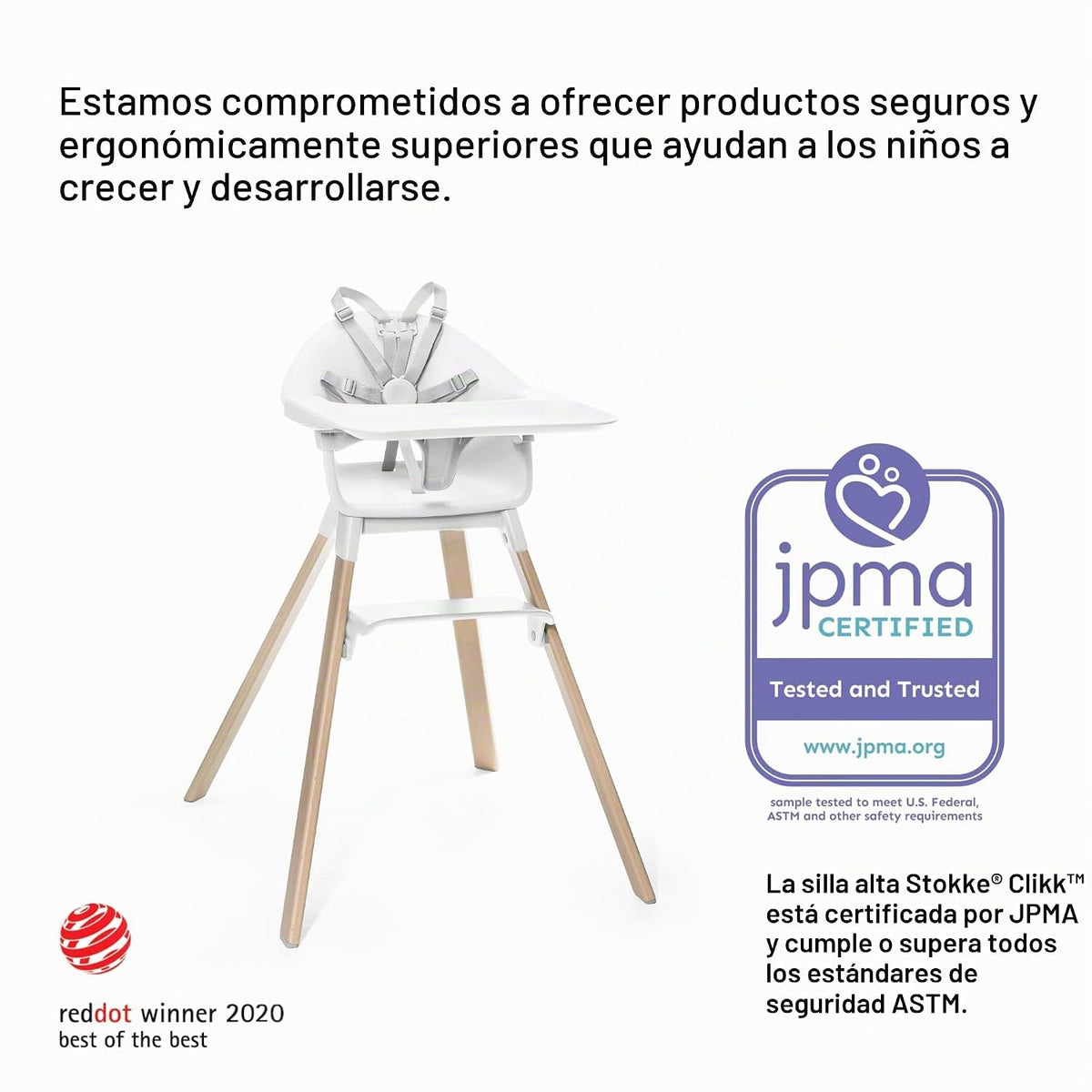 Stokke Clikk - Silla alta (gris nube) + bolsa de viaje (gris) - Sil...