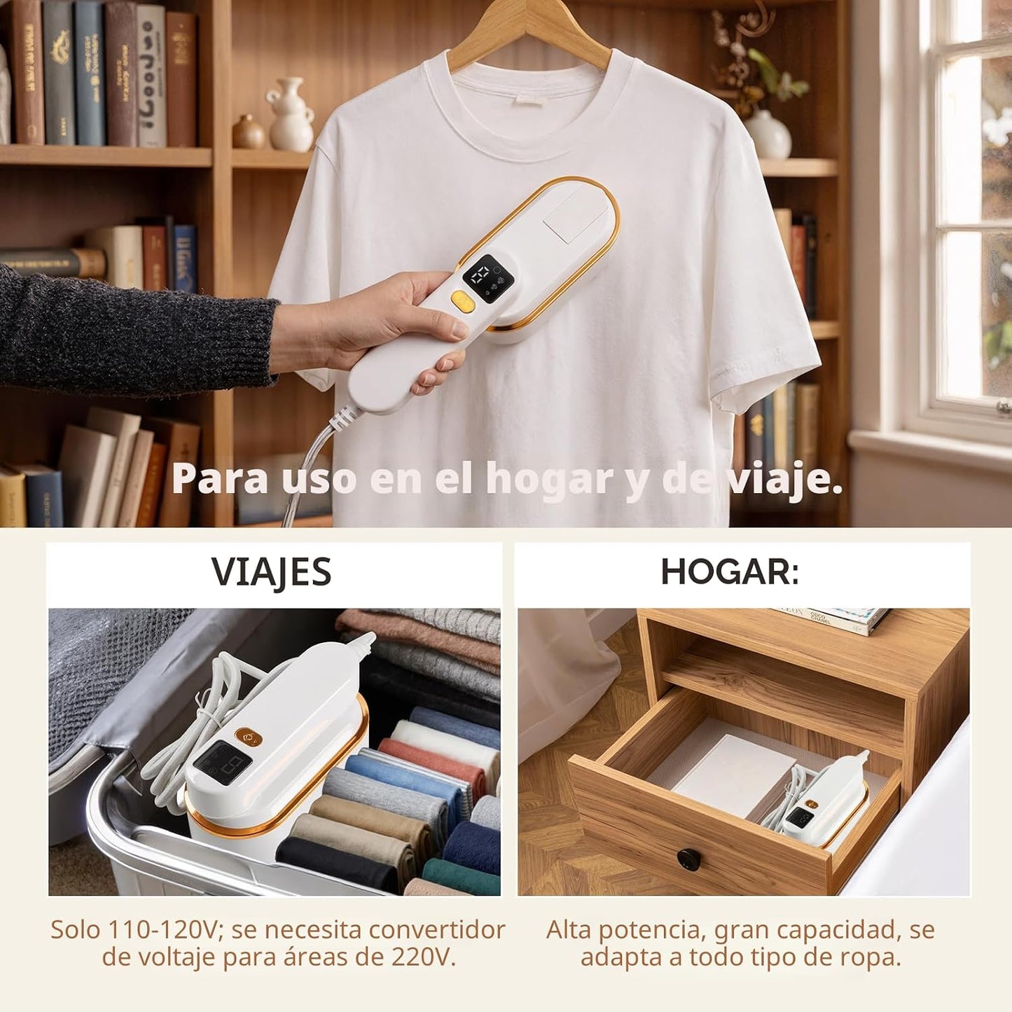 Droyek Vaporizador portátil de viaje para ropa, potente vaporizador...