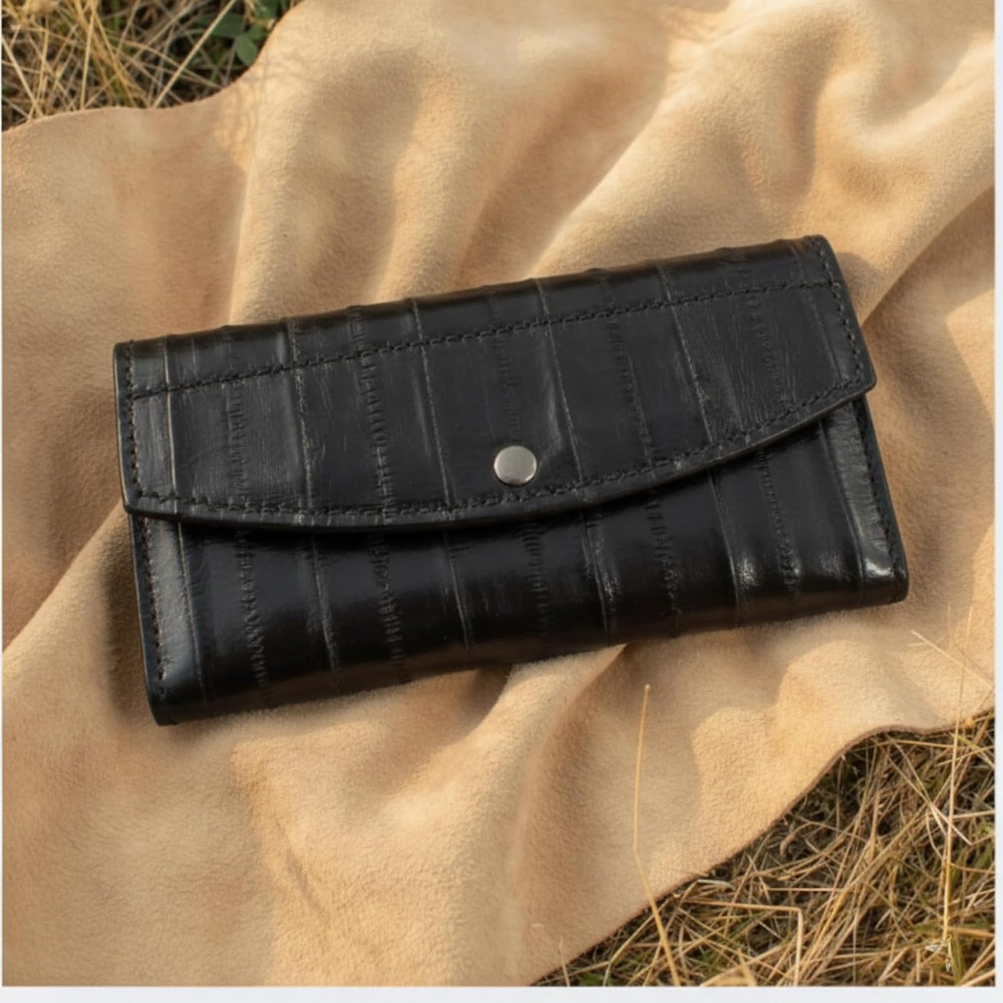 Yoder Leather Company Cartera de embrague de cuero genuino de piel...