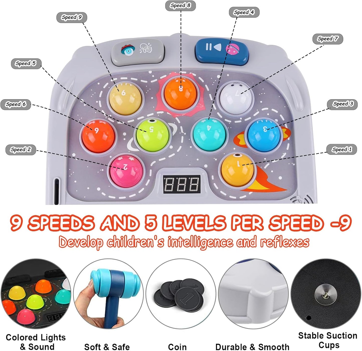 Juego de Golpear Topos para niños pequeños, juguetes para niños y n...