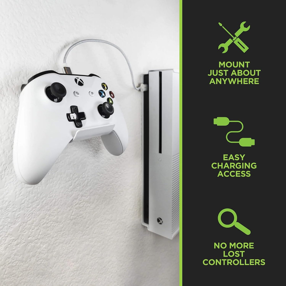 HIDEit Mounts PS5 Slim con dos controladores y un paquete de soport...