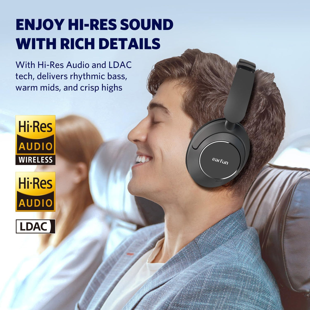 EarFun Wave Pro - Auriculares inalámbricos con cancelación activa d...
