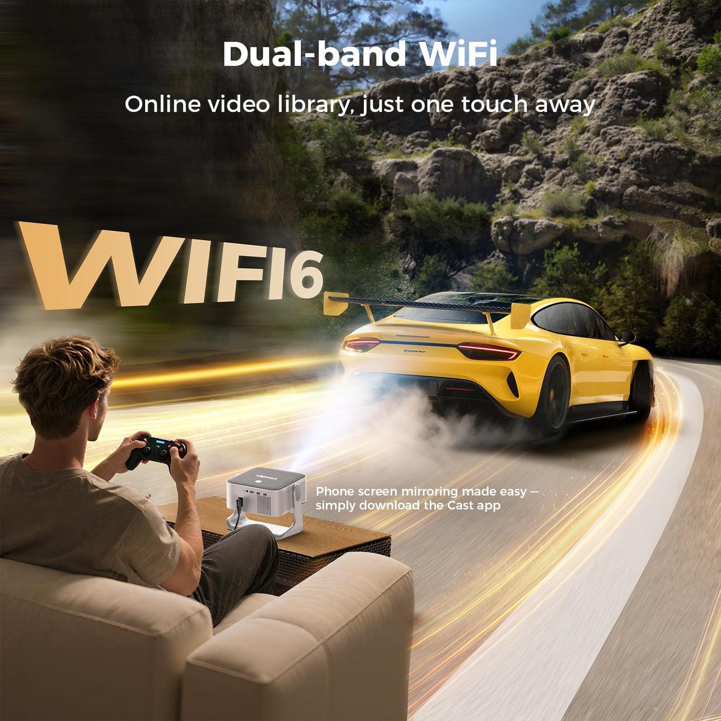 ELEPHAS Proyector inteligente 4K con WiFi y Bluetooth - Compatible...