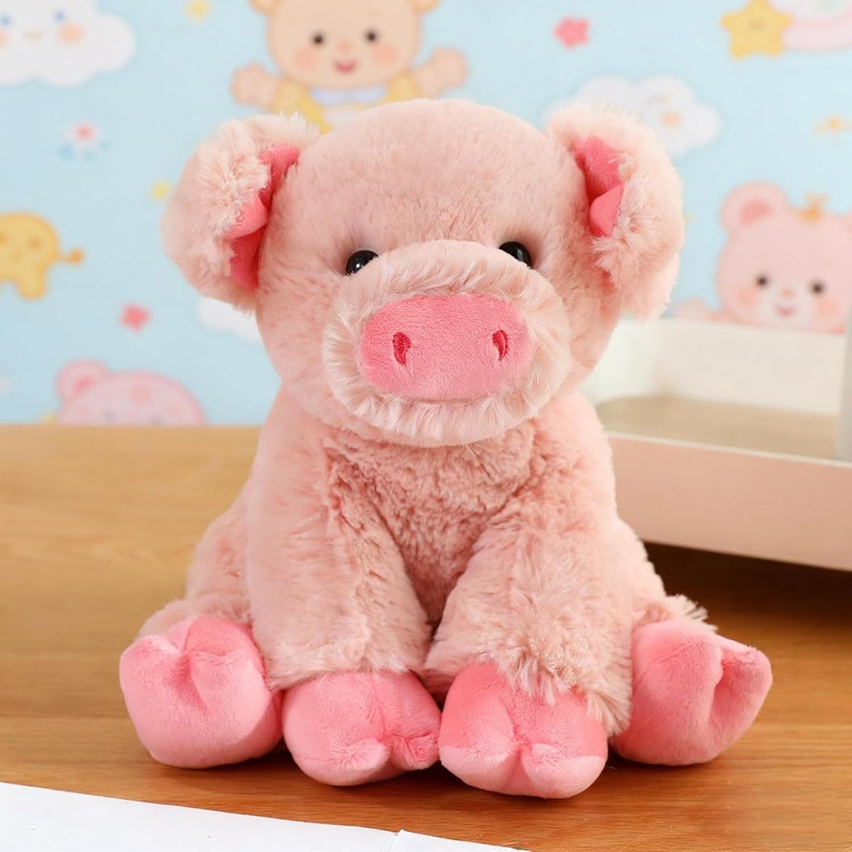 YUKOUQIAN Peluche de cerdo de 8 pulgadas para niñas y niños, Navida...