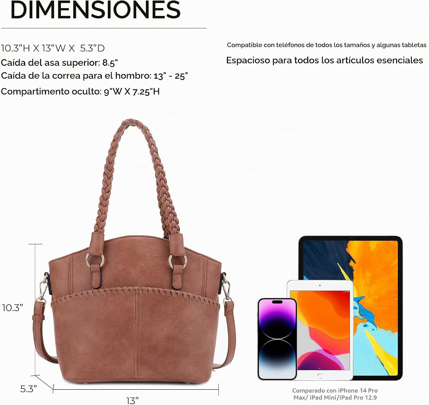 JESSIE &amp; JAMES Bella - Bolsas de mano ocultas para mujer con ce...