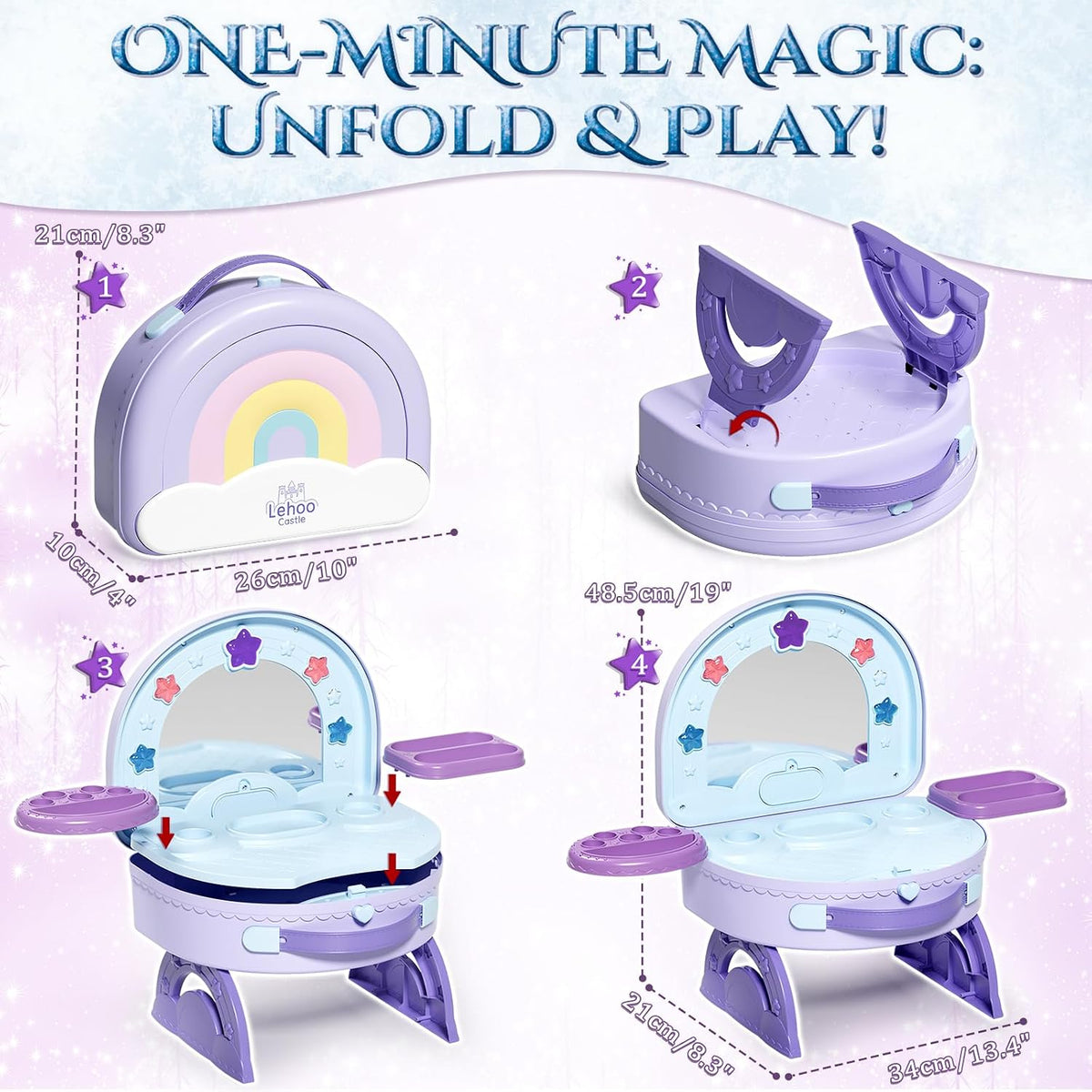 Lehoo Castle Tocador para Niñas Pequeñas con Set de Maquillaje, Toc...