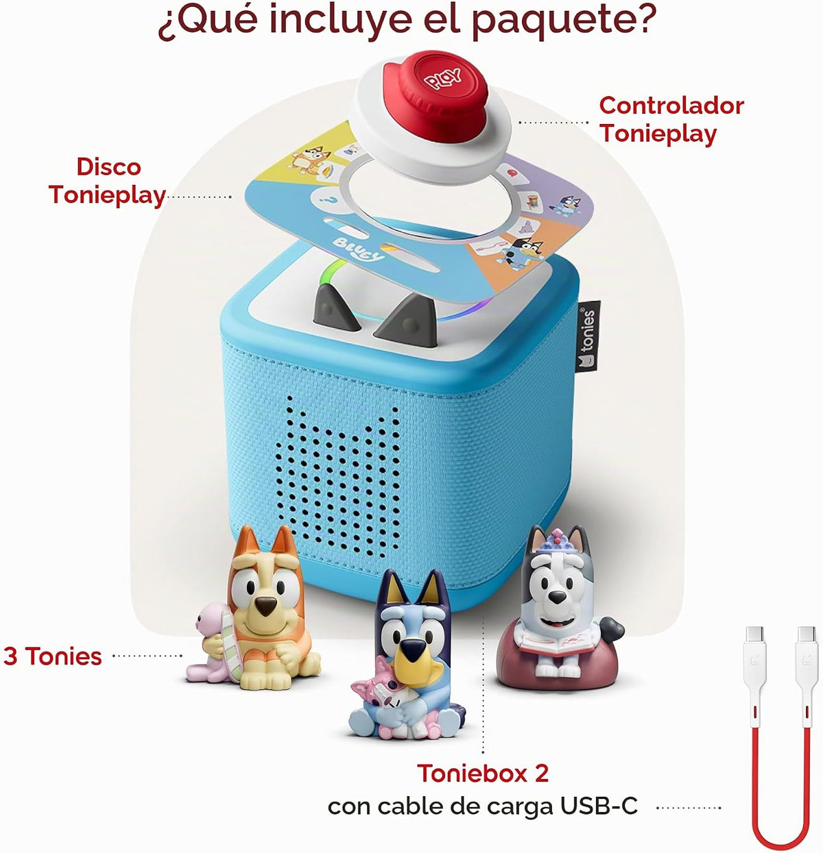 Toniebox Paquete de 2 altavoces con reproductor de audio para niños...