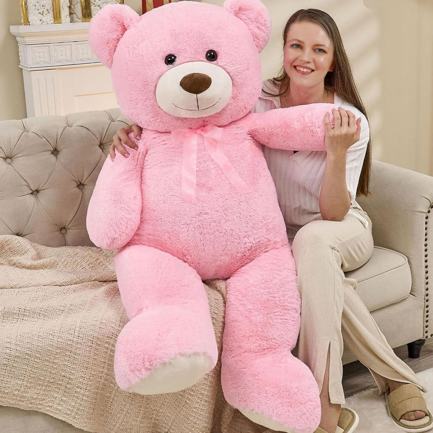 MorisMos Oso de Peluche Gigante Animal de Peluche 4 Pies, 51 pulgad...