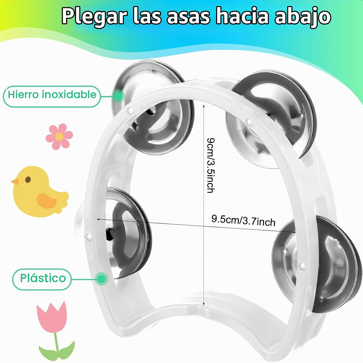Yeshone Paquete de 30 Panderetas para Niños Adultos Tamborines Inst...