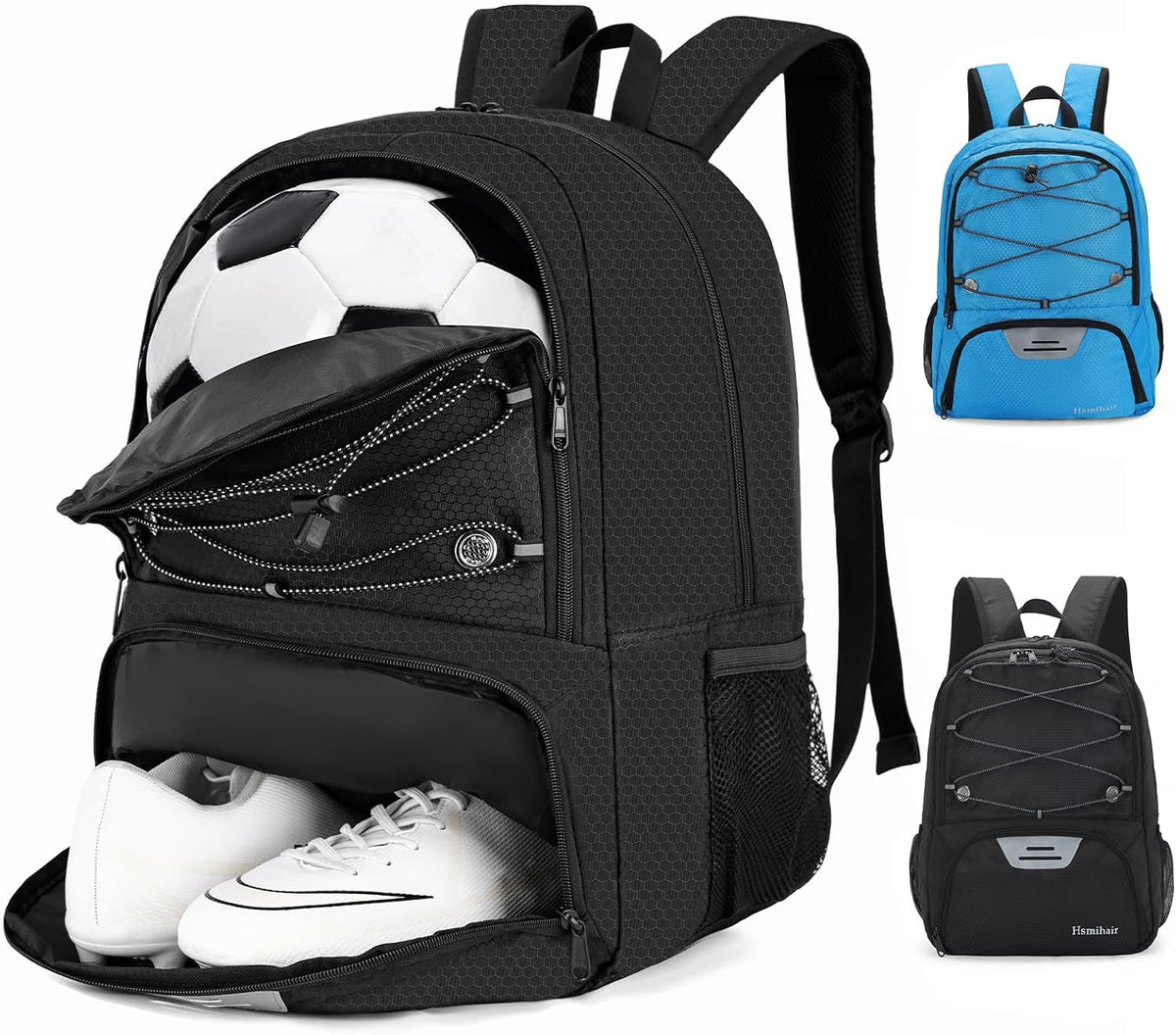 Hsmihair - Mochila de fútbol juvenil - Mochila para fútbol y balonc...