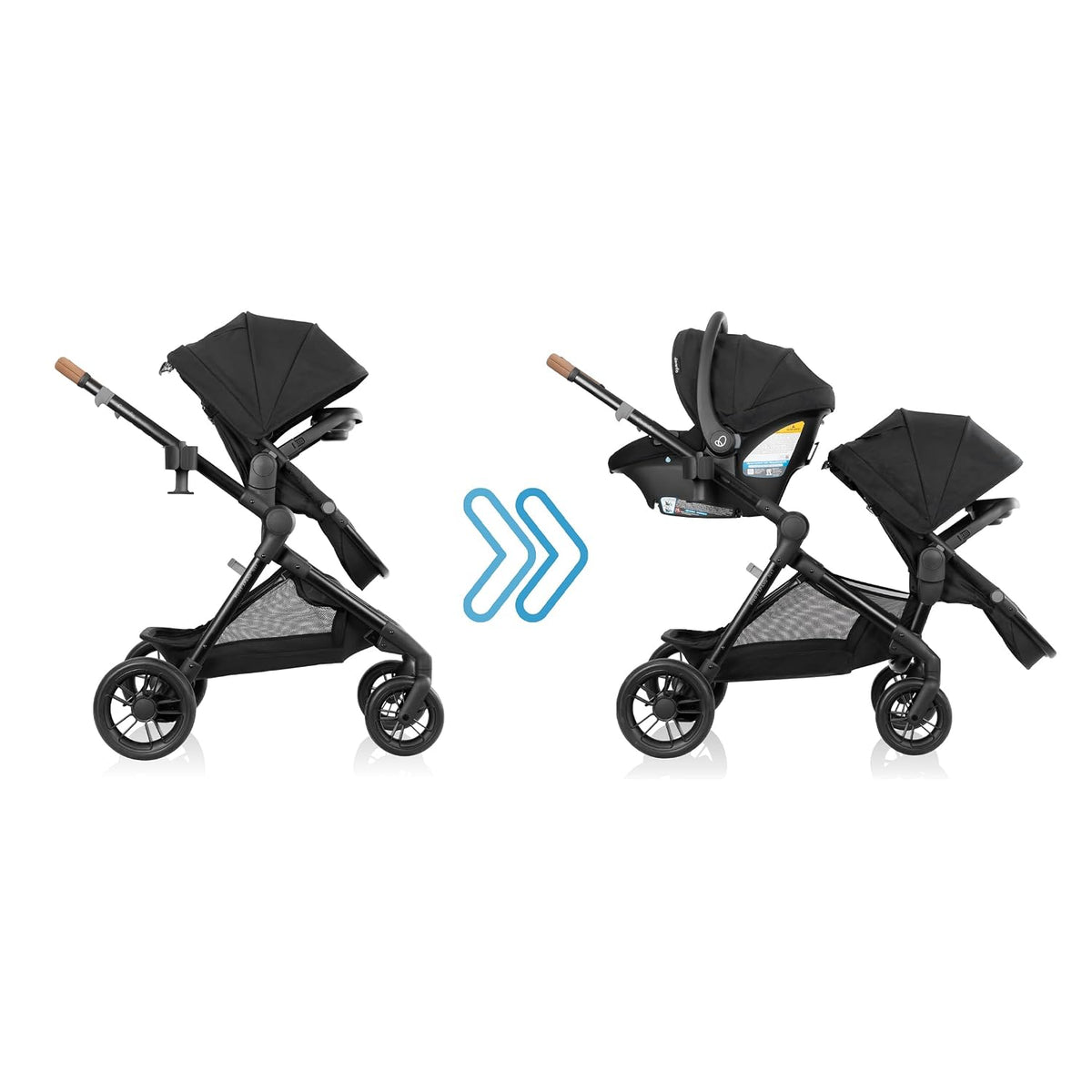 Evenflo Pivot Xpand NXT - Cochecito (negro carbón) | 8 modos de uso...