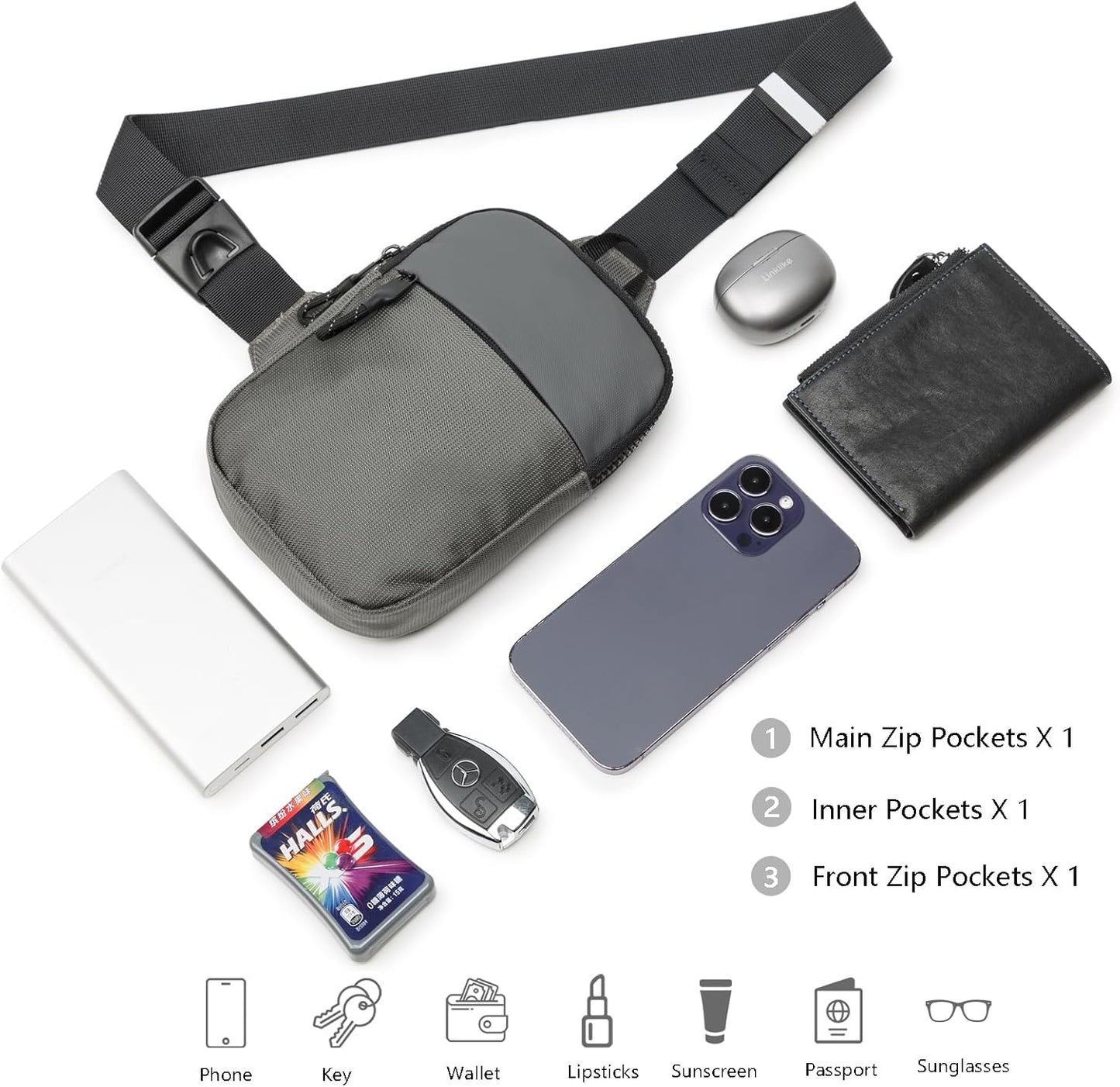 higouta Mini bolso bandolera para hombres y mujeres, pequeño bolso...