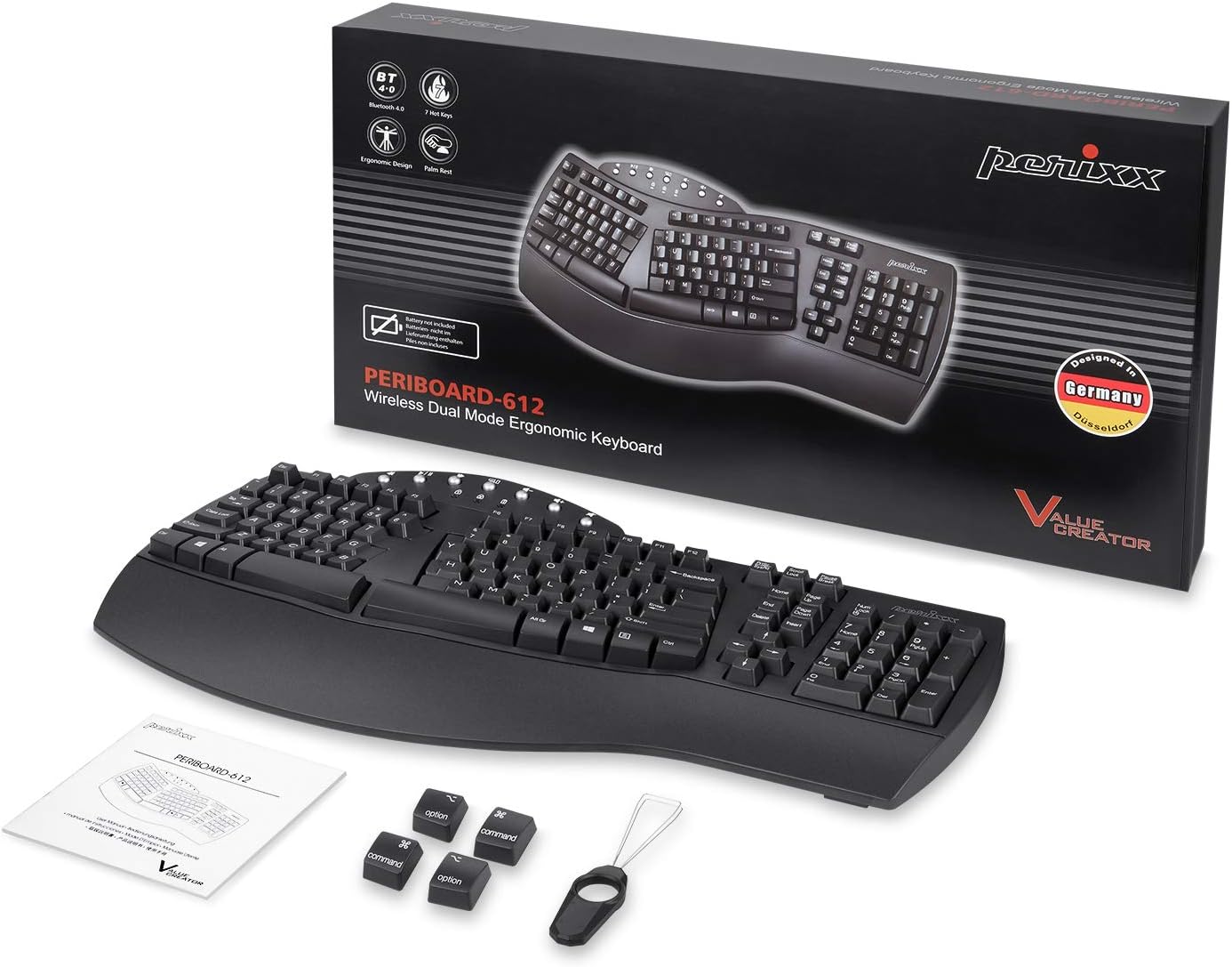 Perixx Periboard-612B - Teclado Inalámbrico Ergonómico Split con Mo...