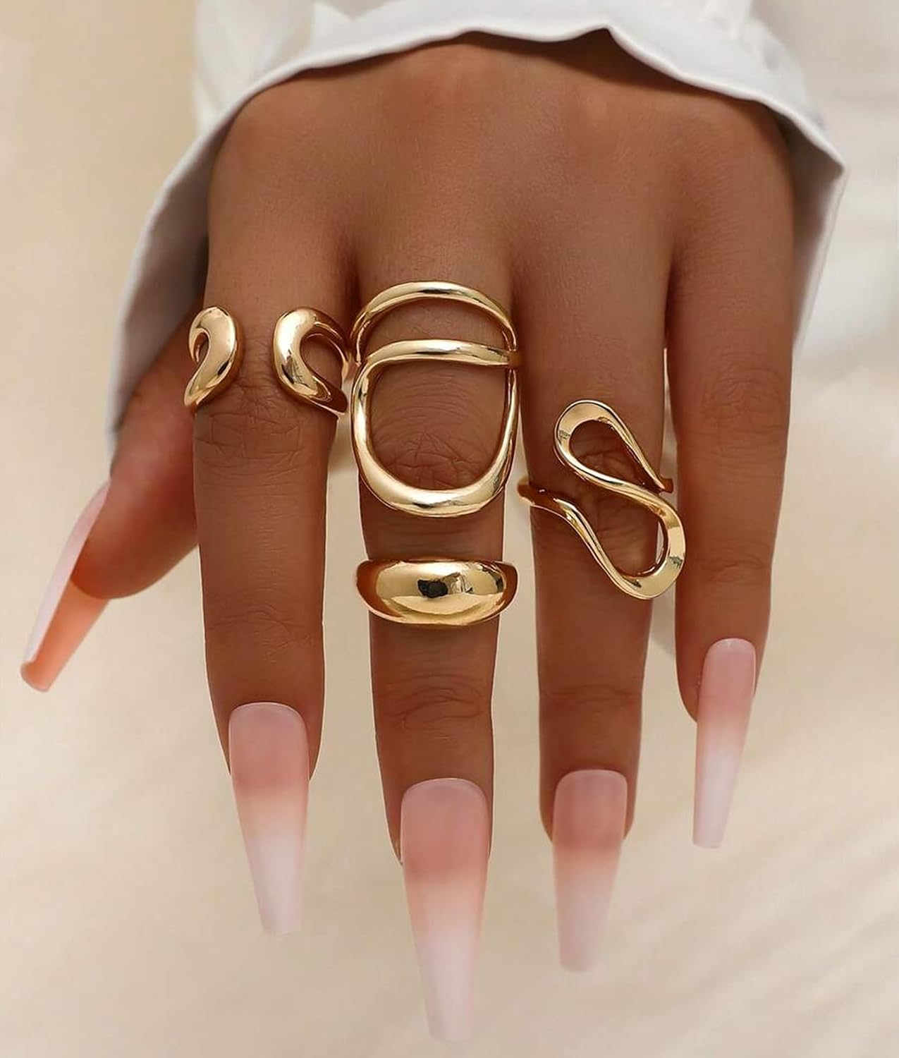 YEEZII Juego de 20 anillos dorados para mujer, anillos de dedo midi...