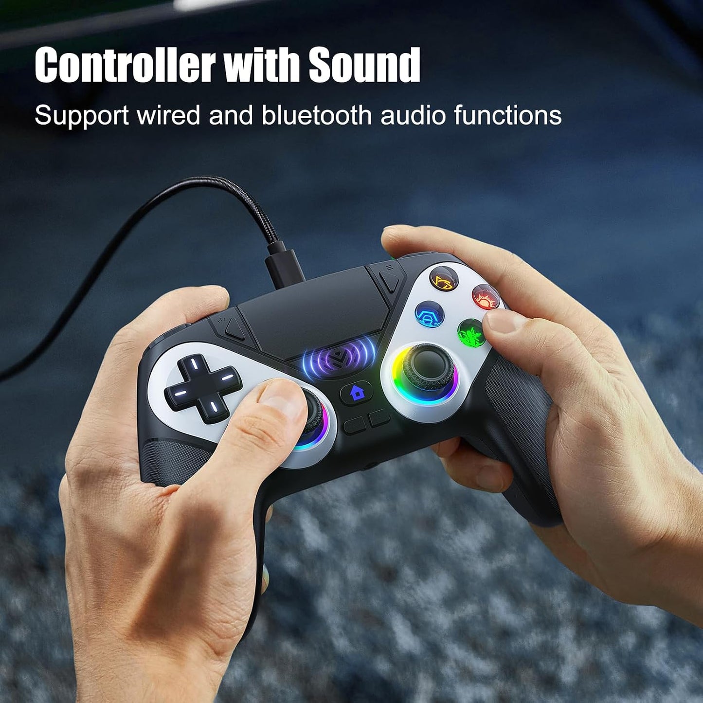 Xexvyrin Controlador inalámbrico LED para PS5, compatible con PS5 P...