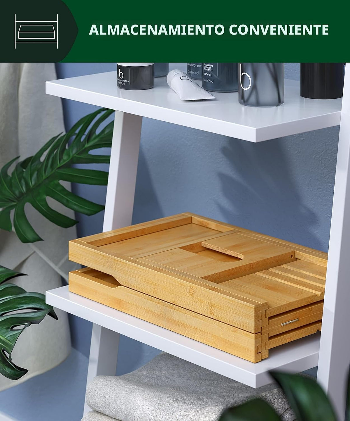 ROYAL CRAFT WOOD Bandeja de Caddy para Bañera de Bambú, Estante de...